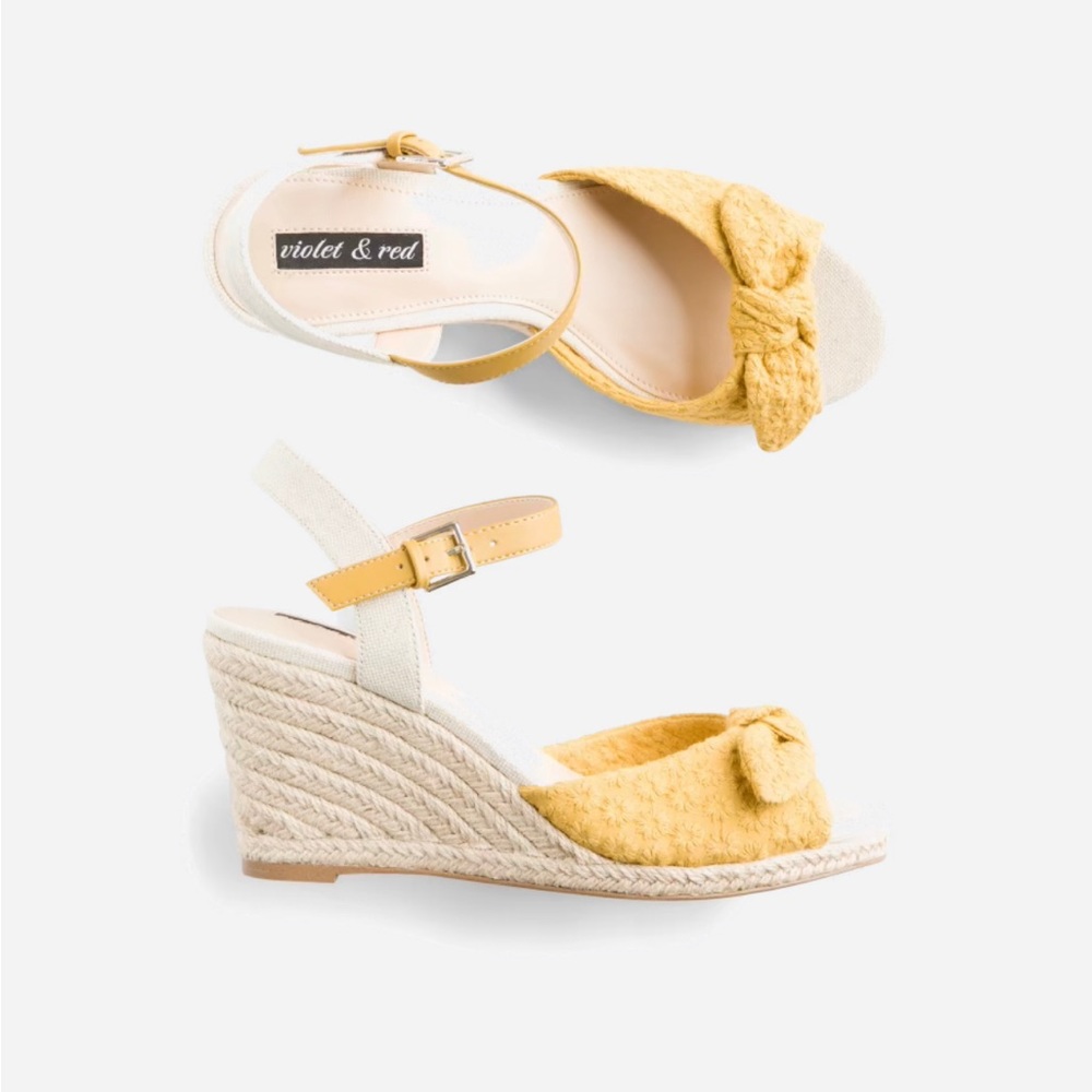 Violet & Red Espadrille Wedges